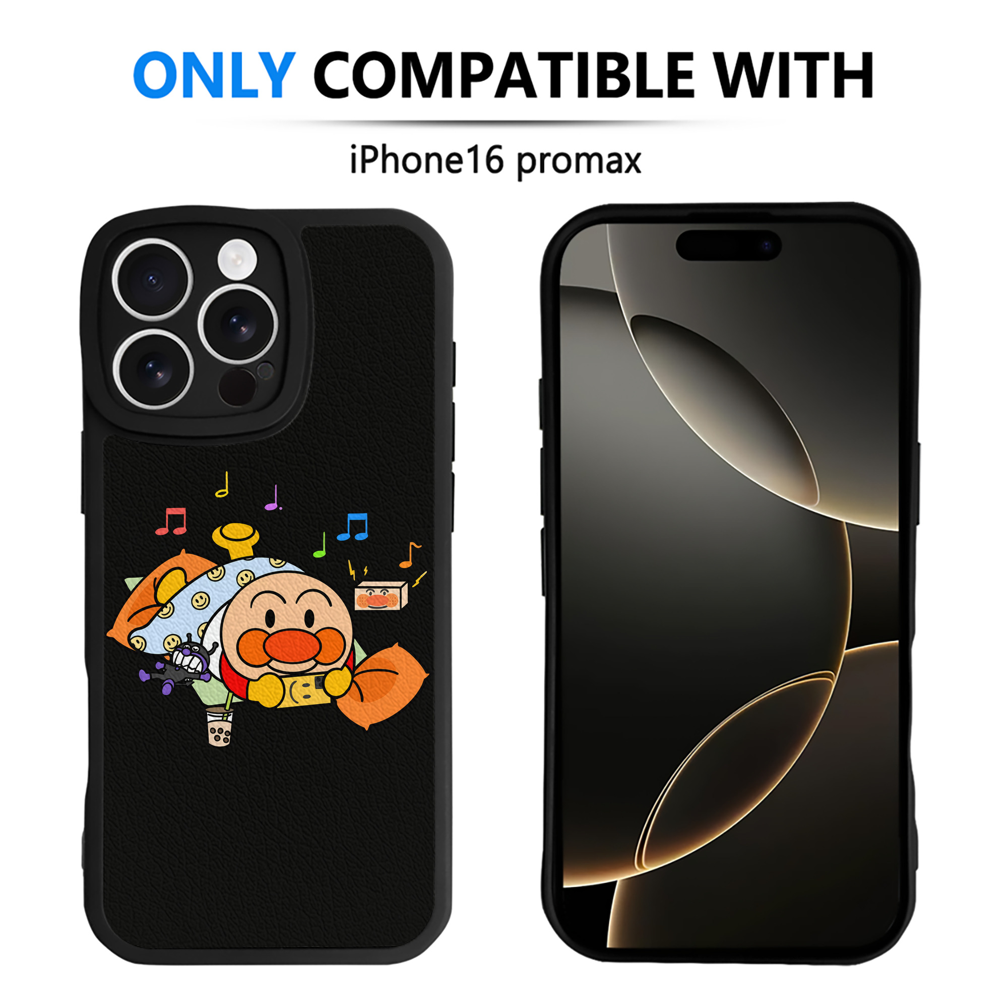 （画像用） アンパンマン Anpanman 【iPhone 16シリーズ対応】シリコンスマホケース（レザー調） 材質：シリコン